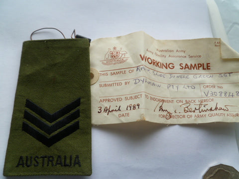 AUSTRALIA sealed sample army rank