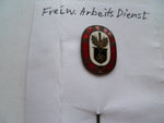 GERMAN WWII lapel badge FREIW ARBEITS DIENST maker mark