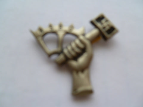 GERMAN WWII NSBO cap badge 2 prongs