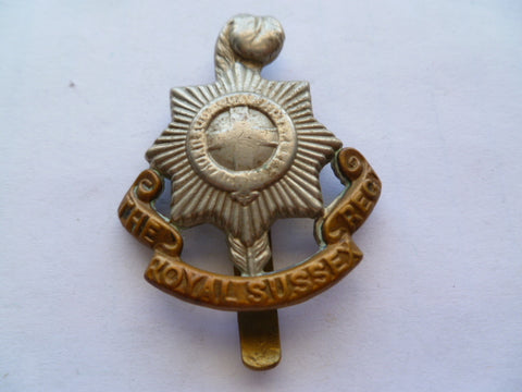 royal sussex regt cap badge bi-metal