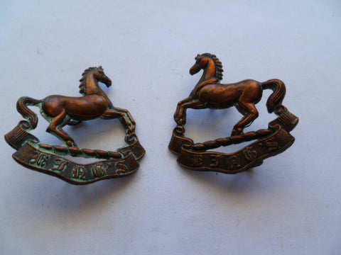 kings regt COLLARS 2 exc old copper coloured