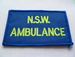AUST nsw ambulance patch off front in GREEN