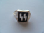 GERMAN WWII SS ring plated bright silver size 11 only