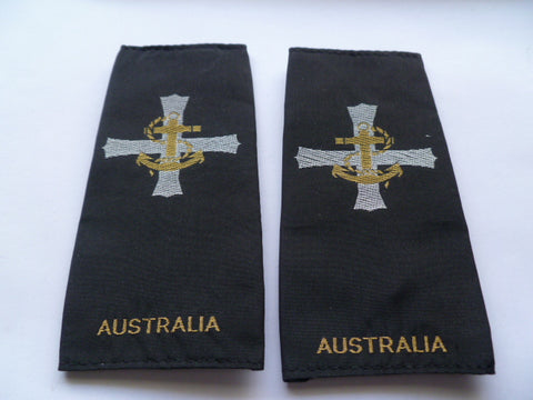 AUSTRALIA RAN chaplain eppaullettes new cond pair