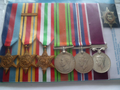 brit ww2 group 6 n/t 5242531 cpl a e parry worstershire regt