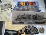 brit ww2 group 5 RAF flying officer andrews PLUS photos badges e