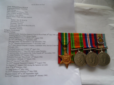 aust ww2 group 4 +rsl badge VX syria and darwin air raids