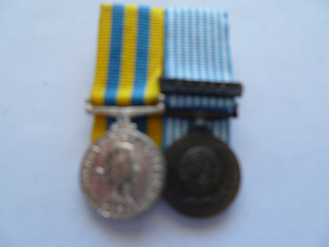 brit mini medal pair for korea court mounted