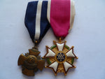 usa mini medal pair naval cross and purple heart older type