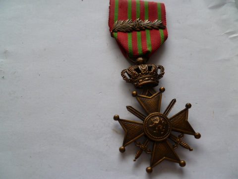 belgium croix de guere with palm on ribbon