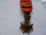 belgium croix de guere with badge on ribbon