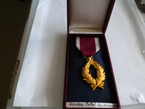 belgium/france order of the golden palms cased