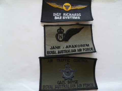 australia RAAF 3 diff patches all flight name patches