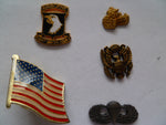 us army 5 badges for adhering onto zippos etc  1 flag