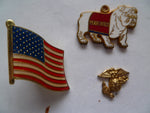 us usmc 3 badges for adhering onto zippos etc  1 flag