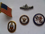 us navy 4 badges for adhering onto zippos etc  1 flag
