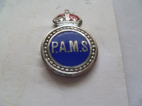 brit police PAMS lapel badge m/m on back k/c