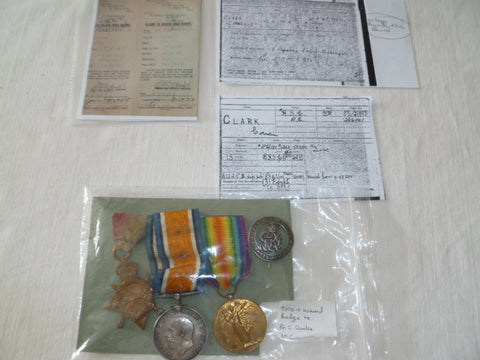 brit ww1 1915 trio asc and wound badge