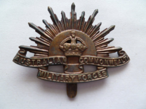 australia rising sun badge cap/hat u/m ww1 w/slider