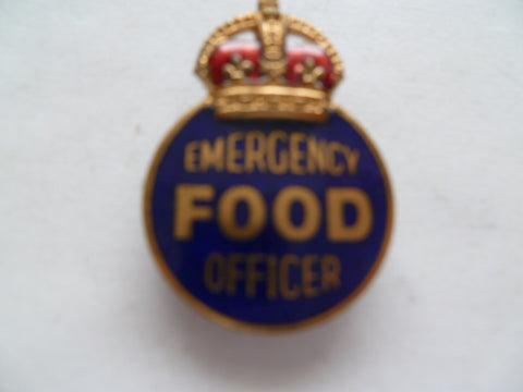 brit emergency food officer lapel badge m/m