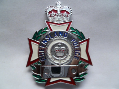 australia police queensland cap badge old 1970s