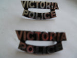 australia police victoria pair epaulette badges rarer maker