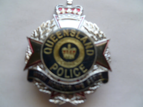 australia queensland police cap badge 1st type m/m and#