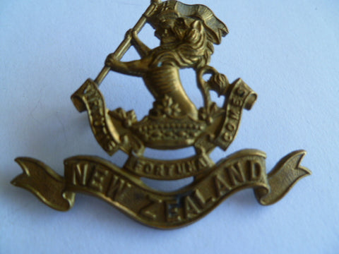 nz 5th wellington rifles cap badge both lugs good