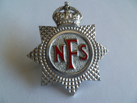 brit nat fire service cap badge ww2m period ex cond