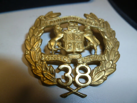 australia 38th bendigo cap badge brass ex cond