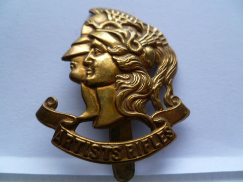 brit 28th london artist rifles all brass cap badge