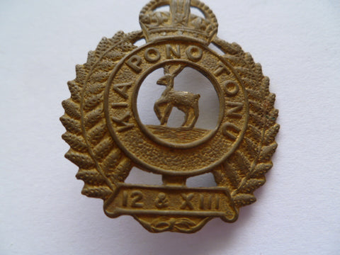 NZ 13th otago cap badge 1 lug