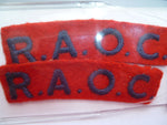 brit ww2 raoc shoulder titles PAIR