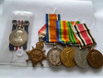 brit ww1 MM group of 6 ww1 thru ww2 and spec const medal RE