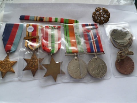 brit raf group of 5 with tags and nth africa bar etc