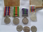 brit group 4 ww2 and malaya with ent paper and dog tags LOYALS