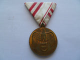 austria ww1 medal for 14/18 war on tri fold ribbon