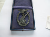 german ww2 luftwaffe flak badge m/m M or W in circle cased
