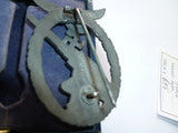 german ww2 luftwaffe flak badge m/m M or W in circle cased