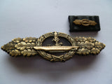 german ww2 kreigsmarine U/BOAT close combat clasp bz m/m w/medal emblem