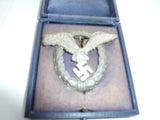 german ww2 cased luftwaffe PILOTS badge m/m assmann very nice all-round