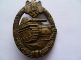 german ww2 tank assault badge bronze scarce hollow back another hard to upgrade