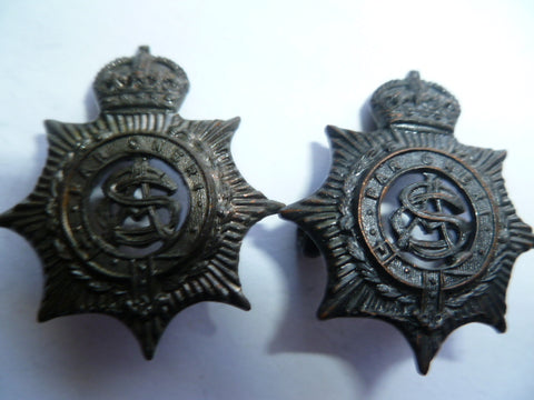 aust army ASC pair collars blackened ex cond