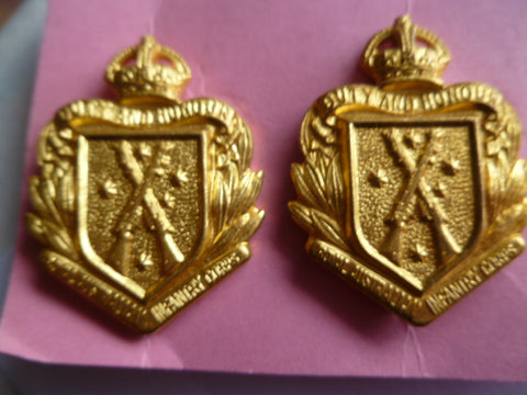 aust army infantry collar badges pair brass