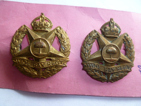 aust army wide bay regt pair brass collars 30-42