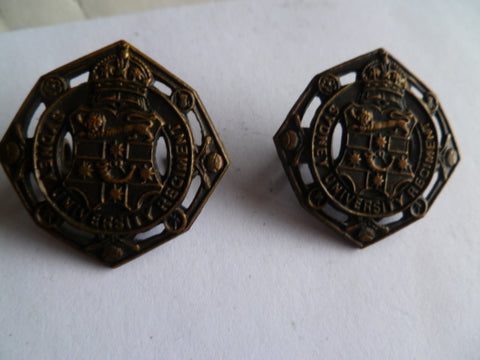 aust army ww2 sydney uni regt pair collars blackened