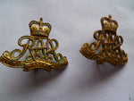 aust army pair collars artillery q/c brass lugs