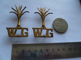 brit welsh guards shoulder titles pair brass ex cond