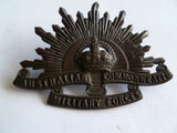 aust army rising sun cap /hat badge stoke and son blackened