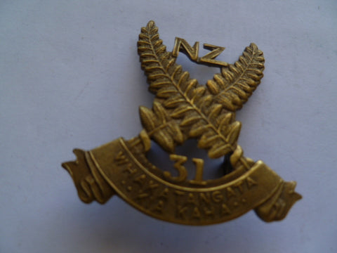 NZ 31st reinforcements cap badge  ex cond
